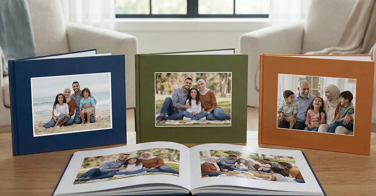 Buy One 20-, 40-, 60- Or 100-page A5, A4 Or A3 Hardcover Photobook in National Deal | Dubai Trades Now at Special Price in DubaiTrades.com 5 One 20-, 40-, 60- Or 100-page A5, A4 Or A3 Hardcover Photobook in National Deal | Dubai Trades Leisure Activities Shop Online at Special Price from Dubai Trades 5