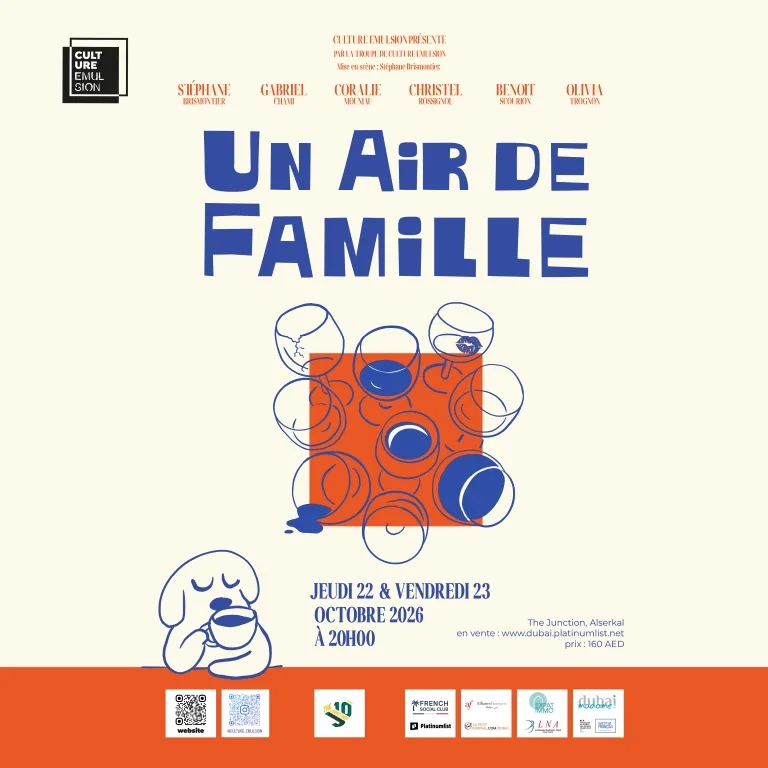 Buy Un Air De Famille at The Junction in Dubai – Shows and Theatrical Plays Now at Special Price in DubaiTrades.com 2 Un Air De Famille at The Junction in Dubai – Shows and Theatrical Plays Shows and Theatrical Plays Shop Online at Special Price from Dubai Trades 2
